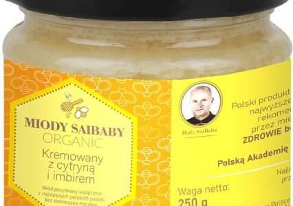 Biały SaiBaba – Miód kremowany z imbirem i cytryną, 250g
