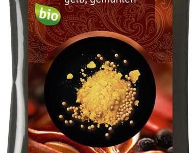 Cosmoveda Organiczne żółte nasiona gorczycy mielone 10g