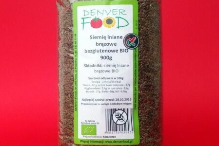 Denver Food Siemię Lniane Brązowe Bezglutenowe Bio 900G