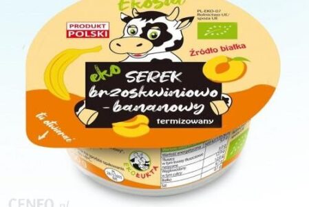 Eko Łukta (Nabiał Z Mleka Krowiego) Serek Brzoskwiniowo – Bananowy Bio 120g Eko Łukta
