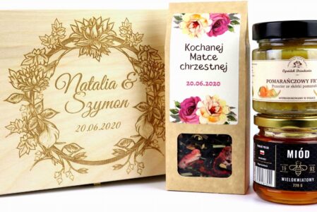 Green Touch Herbata W Skrzynce Grawerowanej Z Miodem I Przecierem Pomarańczowym