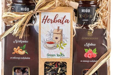 Green Touch Kosz Prezentowy Z Herbatą Słodkościami I Miodem