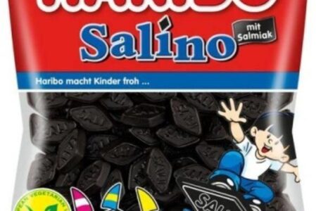 Haribo Żelki Salino z Lukrecją z delikatnym dodatkiem Soli w kolorze Czarnym 200g z Niemiec