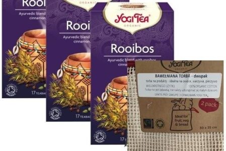 Herbata wykwintny rooibos 17 sasz.x1,8g 3 sztuki BIO Yogi Tea + torba GRATIS