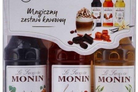 Konesso Zestaw syropów do kawy Monin – karmel, czekolada, wanilia 3x250ml