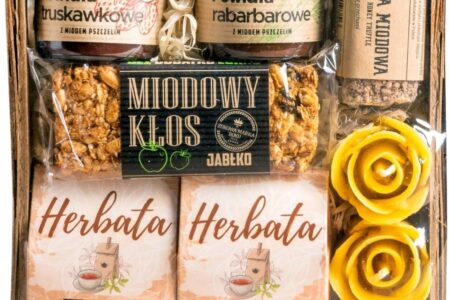 MAŁY KOSZ PREZENTOWY HERBATA POWIDŁA ŚWIECE TRUFLA