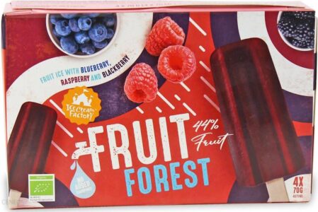 Marka Niezdefiniowana Lody Wodne Leśne – Ice Cream Factory – Jagoda – Malina – Jeżyna Bio 4 x 70g 280g