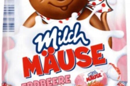 Milch Mause cukierki z truskawkowe 210g z Niemiec