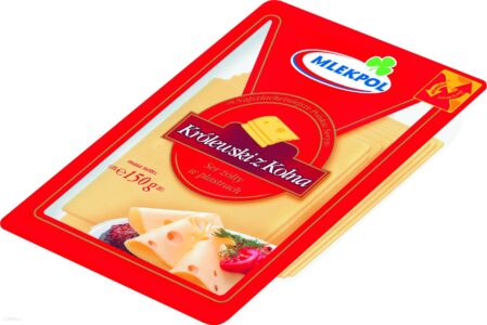 Mlekpol Królewski z Kolna Ser żółty w plastrach 150 g