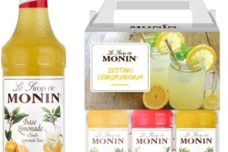 Monin Syrop Cloudy Lemonade Base 0,7L + Zestaw Lemoniadowy 3x250ml