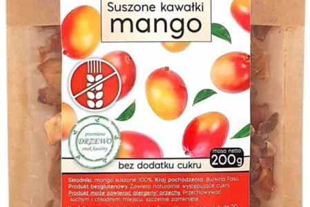 Pięć Przemian Mango Suszone Kawałki Bezglutenowe 200g