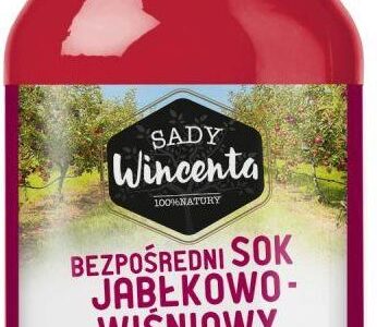Sady Wincenta Sok 100% JabłkowoWiśniowy Naturalnie Mętny Tłoczony Nfc 330ml