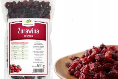 Słodkie Zdrowie Żurawina Suszona Świeża Bez Konserwantów 500g