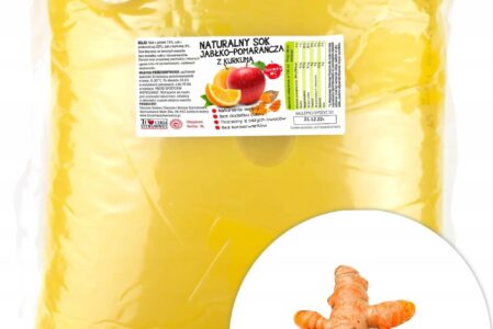 Sok Jabłko Pomarańcza Kurkuma Tłoczony Natural 3l