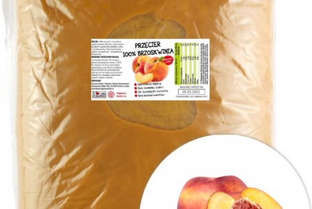 Tłocznia Szymanowice Przecier z brzoskwiń Pulpa 100% 5L