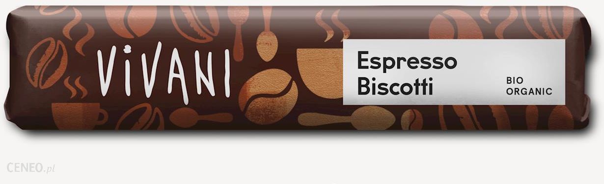 Vivani Baton Z Nadzieniem Mleczno Kawowym I Herbatnikami W Polewie Z Mlecznej Czekolady Espresso Bio 40g