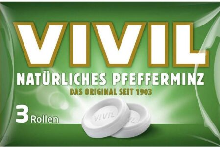 Vivil Natürliches Pfefferminz Pastylki Miętowe 3 x 29 g