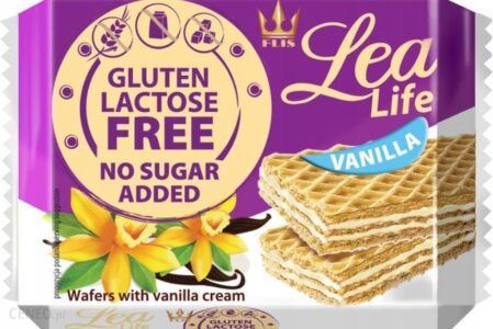 Wafle waniliowe bez glutenu, laktozy i bez dodatku