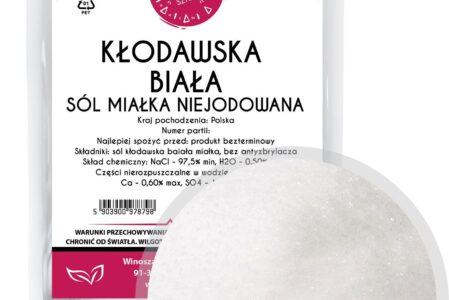 Winoszarnia SÓL KŁODAWSKA Biała Niejodowana 1kg miałka