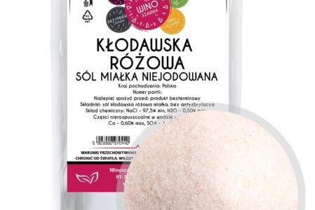 Winoszarnia SÓL KŁODAWSKA RÓŻOWA Niejodowana 1KG miałka
